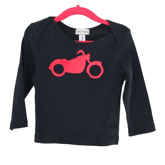 Jack & Nicole Moto Graphic Tee Baby 18-24M Black Casual Playful Basic Comfy‎ NWT - Picture 1 of 7